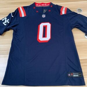 💖Christian Gonzalez Navy Vapor Stitched Jersey